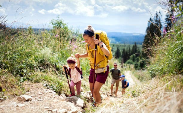 Children on a guided hike with Odyssey of Faith